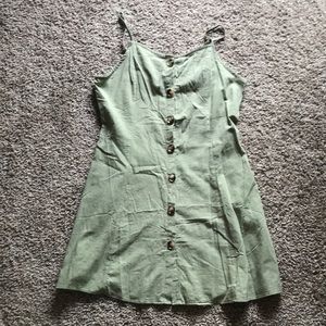 Olive Button Down Mini Dress